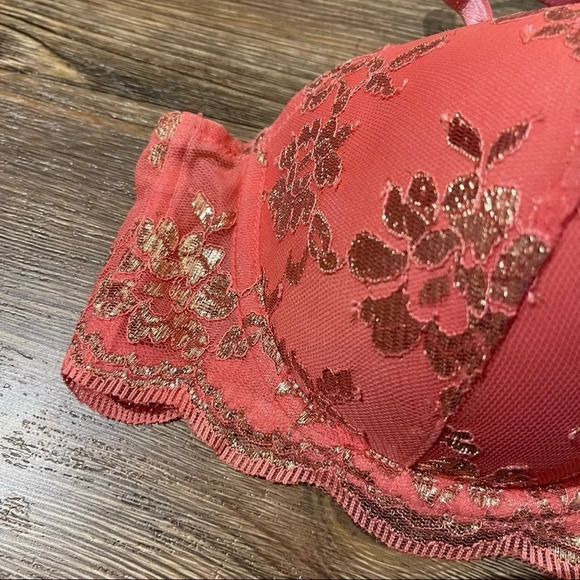 Victoria's Secret VS Dream Angels Coral Lightly Lined Demi Bra Lingerie Size 34D - Picture 5 of 9